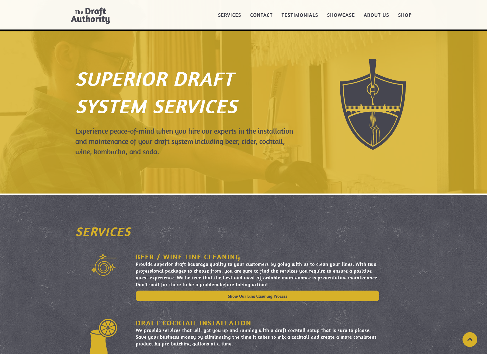 Screenshot of a website for The Draft Authority: Desktop